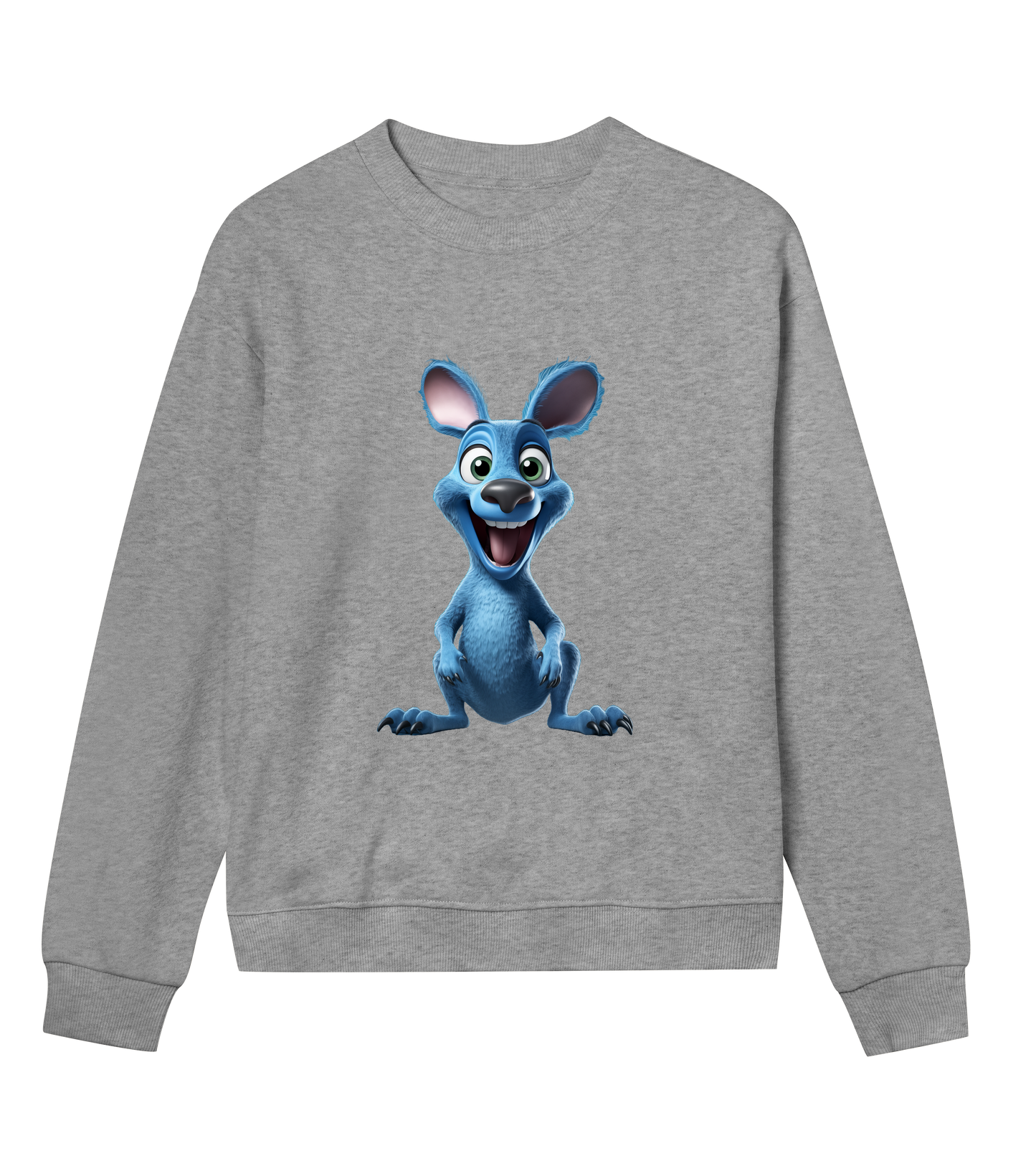 Blaues Känguru mit Backprint - Womens Regular Sweatshirt
